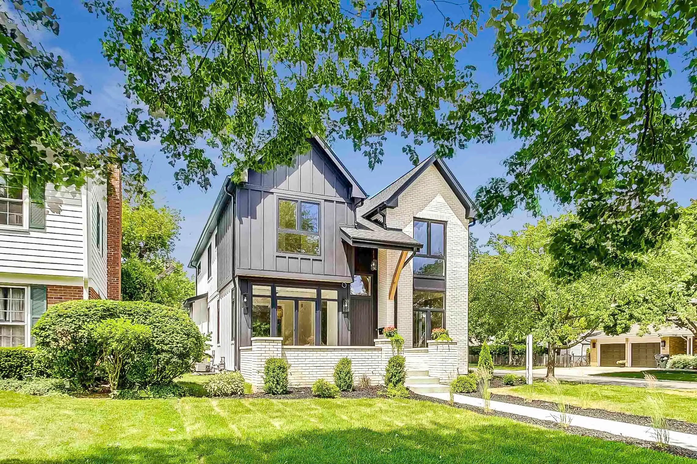 Modern Glenview residence with distinctive gabled architecture