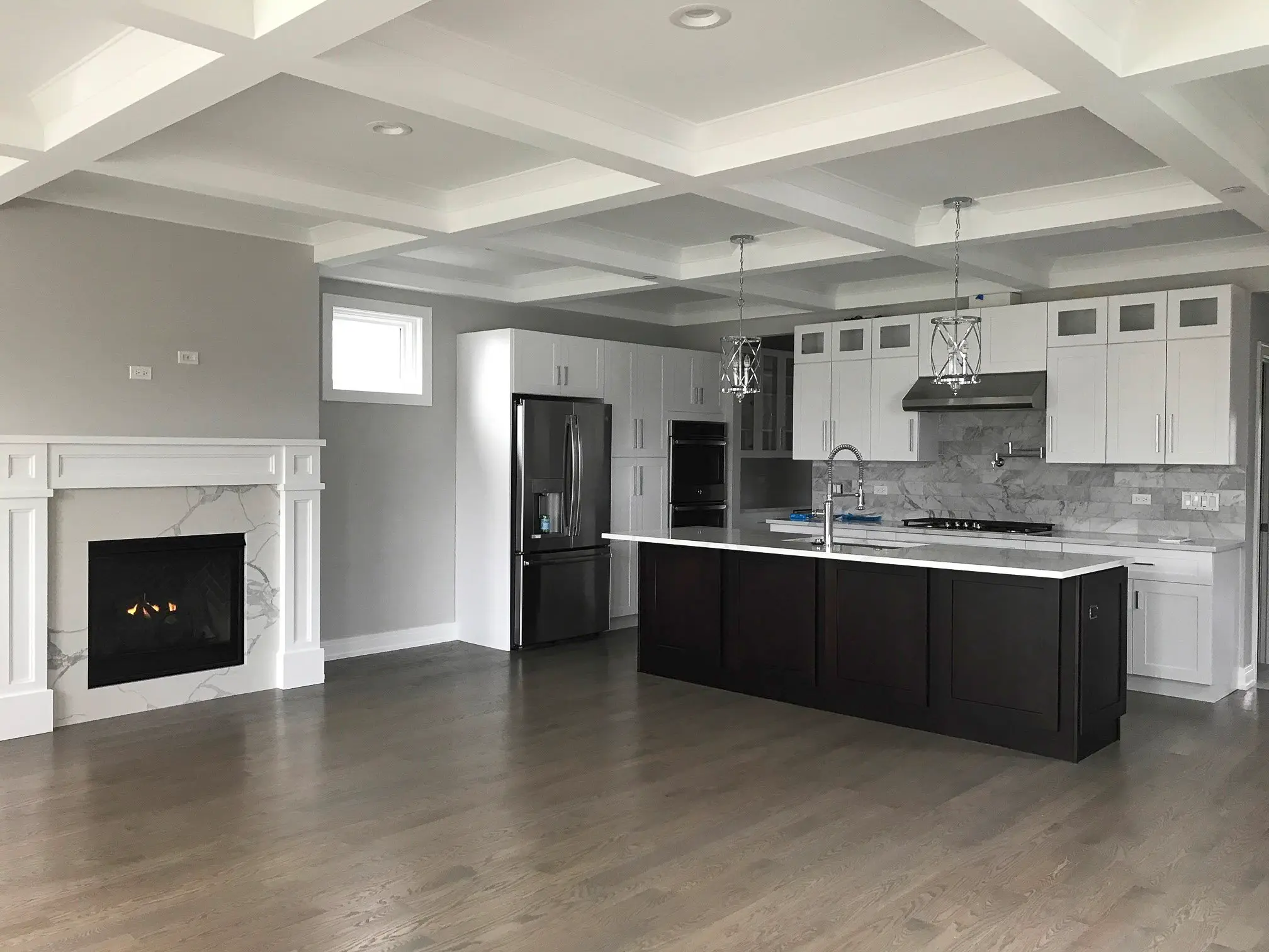 Norridge Custom Home — Kitchen & living room